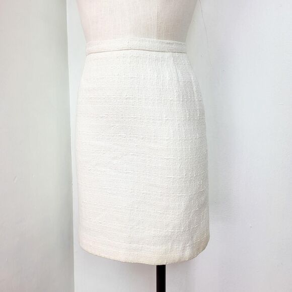 Dolce & Gabbana White Tweed Pencil Skirt - Picture 1 of 8